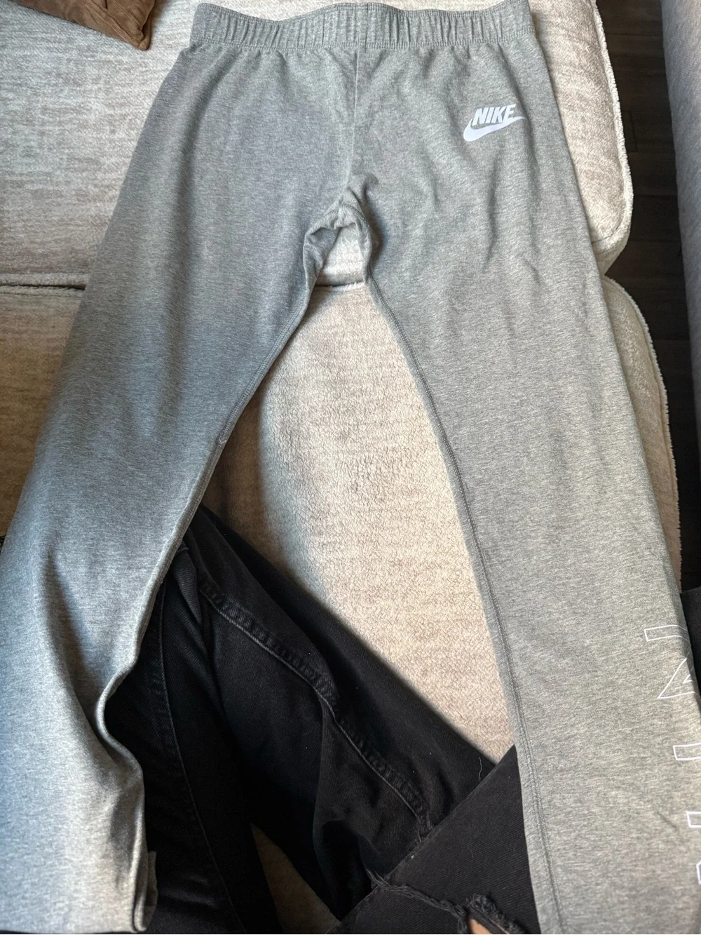 Nike Gray Kids Sweatpants with White Logo